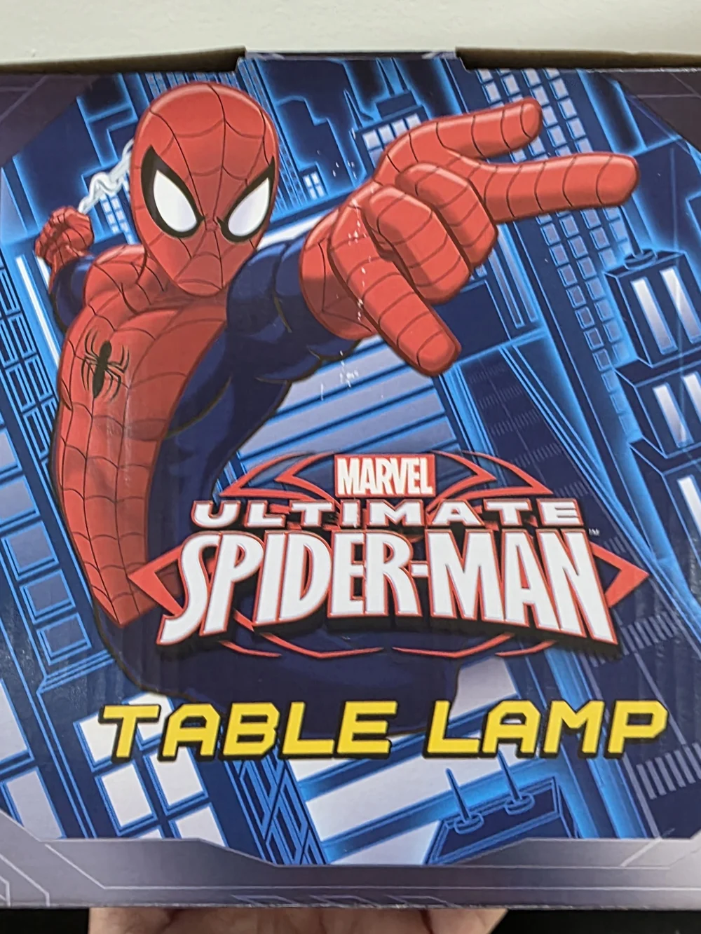 Spider Man Blue Table Lamp - Kids Nightlight